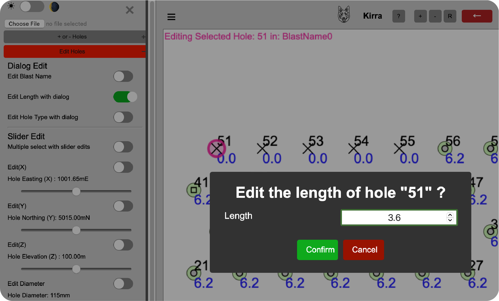 Edit Hole Length Image